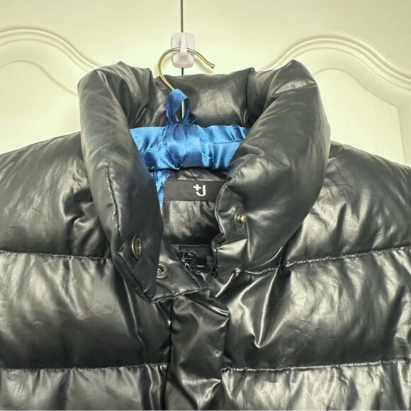+J Jil Sander Uniqulo long mock neck metallic black quilted Down puffer Coat XS - Picture 5 of 9